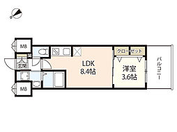 Ｓ−ＲＥＳＩＤＥＮＣＥ空港通りａｗｅｓｏｍｅ 7階1LDKの間取り