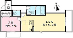 Arietta 203 2階1LDKの間取り