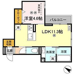 campanella江波二本松 3階1LDKの間取り