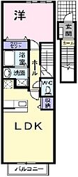 Ｓｏｕｔｈ中山　I番館 2階1LDKの間取り