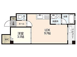 インクレア 2階1LDKの間取り
