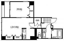 ラ・トゥール・イノウエ 2階1LDKの間取り