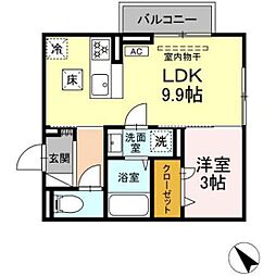 レグルス　I 1階1LDKの間取り