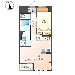 アリエス八本松 2階1LDKの間取り