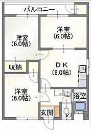 吉川ビル 2階3DKの間取り