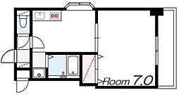 ライズ堺町 2階1DKの間取り