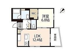 Yanagi Takasu 1LDKの間取図画像
