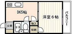 コテージミタキ 1DKの間取図画像