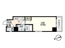 エイトバレー43平和大通り 9階1Kの間取り
