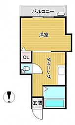中川共栄ビル 1DKの間取図画像
