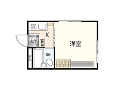 メゾン南観音 3階1Kの間取り