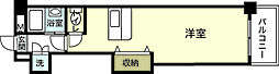 フォーラム牛田本町 1階ワンルームの間取り