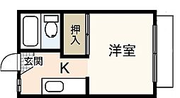 メゾン吉島 2階1Kの間取り