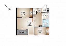 REGALEST-F 矢野駅前 1階2LDKの間取り