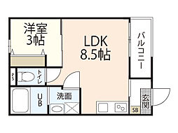 BAYSIA宇品 1LDKの間取図画像