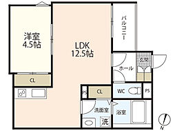 Regalest-F 井口2 1階1LDKの間取り