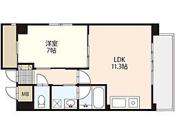 コリエンテ大宮 1LDKの間取図画像