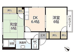 フローレンス向井 2DKの間取図画像