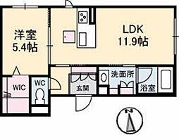 シャーメゾン御幸通り 1LDKの間取図画像