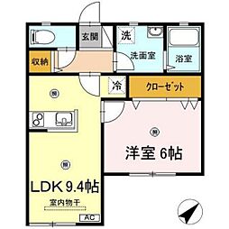 SDハイツ 1LDKの間取図画像