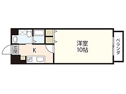 ウイングステーションサイド 1Kの間取図画像
