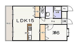 レガーロ五日市 1LDKの間取図画像