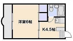 コーポラス千同 1Kの間取図画像