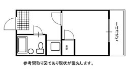 サンローレル八幡 1Kの間取図画像
