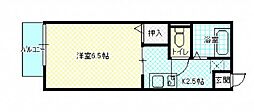 グリーンヒル 1Kの間取図画像