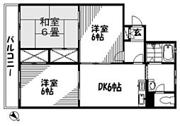 第2日吉ビル 3DKの間取図画像