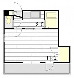メゾン沖元 1Kの間取図画像
