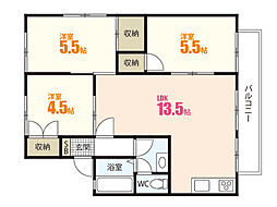 セジュール堀田 3LDKの間取図画像