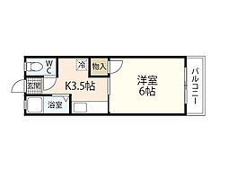 アバカス堀尾荘 1Kの間取図画像