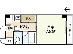 東幸ビル 1Kの間取図画像