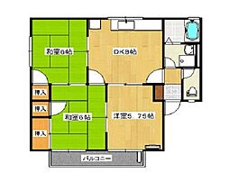 メゾン山田B 3DKの間取図画像