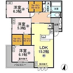 D-roomAlice 3LDKの間取図画像