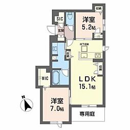 フィーノ 2LDKの間取図画像