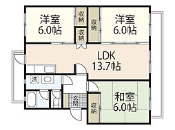 K'sBSATUKIGAOKA1 3LDKの間取図画像