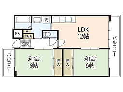 アド・パストラル前田 2LDKの間取図画像
