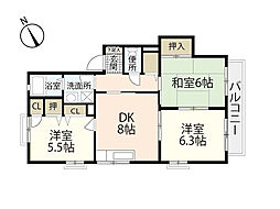 クレール日吉 3DKの間取図画像