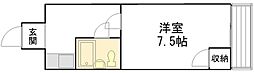 ロジェホリワ ワンルームの間取図画像