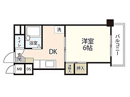 ハイムサンシルク 1DKの間取図画像
