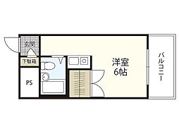 プラスパー東雲 ワンルームの間取図画像