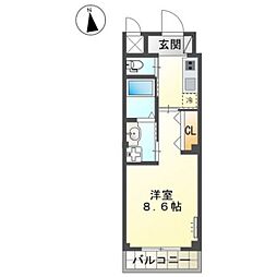 仮)西条本町駅前マンション 1Kの間取図画像