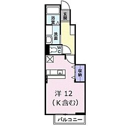 フィオーレプレッソ ワンルームの間取図画像