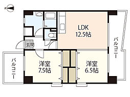 東雲マンション 2LDKの間取図画像