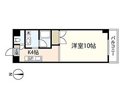 ソレアード出汐 1Kの間取図画像