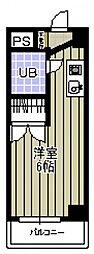 サウスヒルズ 1Kの間取図画像