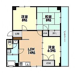 オキノヤビル 3LDKの間取図画像