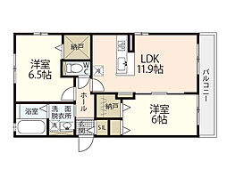 マローネA 2LDKの間取図画像